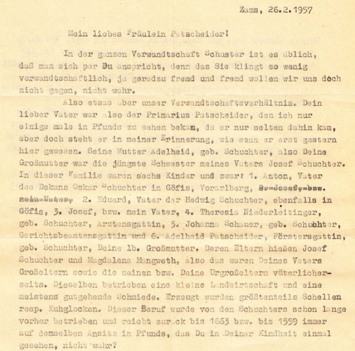 Brief von Emil Schuchter