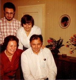 Patscheider family: in front the parents Erna and Irimbert, behind them their children Wolfgang and Susanne