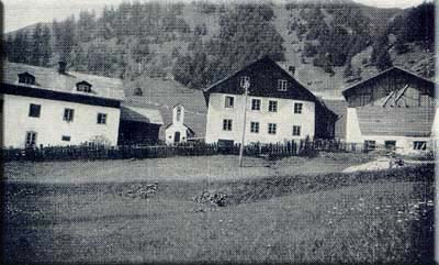 Der Patscheyd-Hof (Patscheidhof, Patscheidthof, Patscheiderhof) im Langtauferertal. Foto um 1955