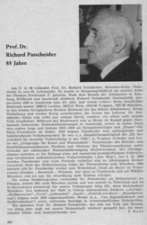 Festschrift zum 85. Geburtstag von Dr. Richard Patscheider