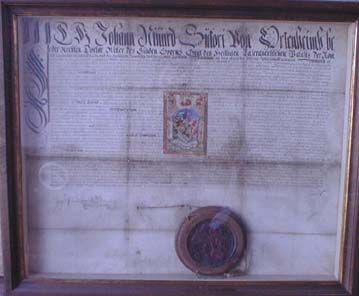 Das ist der Wappenbrief, gut erhalten seit 1693